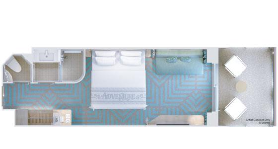 Deluxe Oceanview Stateroom with Verandah-格局